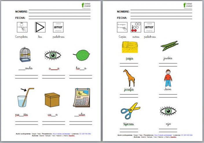 Materiales CAA Lectoescritura Con Pictogramas Aula Abierta De ARASAAC